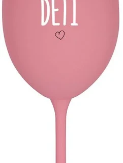 PROTOŽE DĚTI - růžová sklenice na víno 350 ml