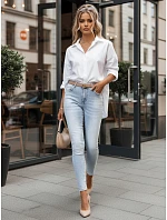 Dámské push up džíny s kamínky světle modré FashionStreet UY2808