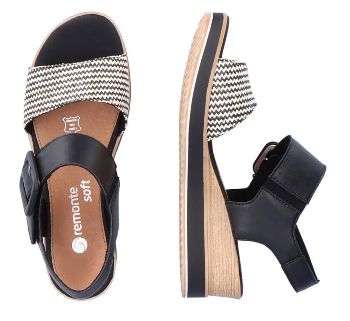 Remonte W RKR646 kožené sandály na platformě