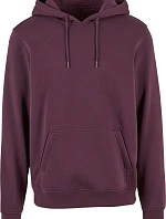 Build your Brand BY 011 Mikina s kapucí z těžké bavlny 56.0011 plum purple