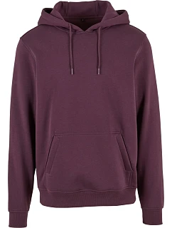 Build your Brand BY 011 Mikina s kapucí z těžké bavlny 56.0011 plum purple