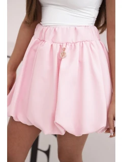 Dámská viskózová sukně model 21952029 s gumou v pase cukrově růžová - K-Fashion