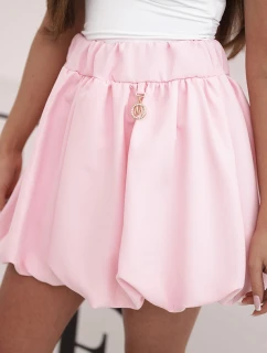 Dámská viskózová sukně model 21952029 s gumou v pase cukrově růžová - K-Fashion