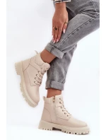 Dámské zipové zateplené trapery Gremiva Beżowe Dámské zipové zateplené trapery Gremiva Beżowe