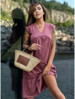 Sukienka TW SK model 18799014 ciemny różowy - FPrice Sukienka TW SK model 18799014 ciemny różowy - FPrice