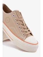 Pánské plátěné tenisky na platformě Big Star – béžové