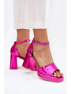 Dámské lakované sandály na sloupku Fuchsie Marila