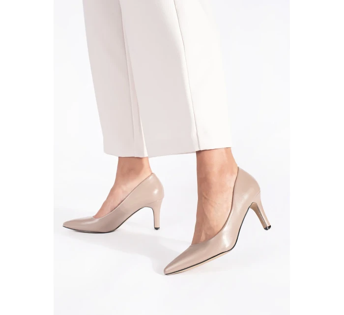 Stylové dámské hnědé lodičky na jehlovém podpatku Stylové dámské hnědé lodičky na jehlovém podpatku