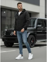 Pánská přechodná bunda s kapucí černá FashionStreet TX5016 Pánská přechodná bunda s kapucí černá FashionStreet TX5016