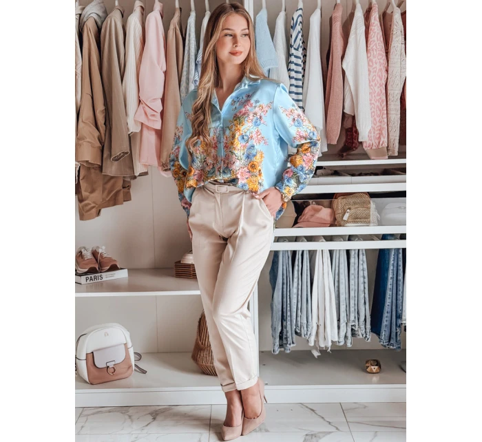 Dámská květovaná košile oversize BLOSSIVA modrá FashionStreet DY0466