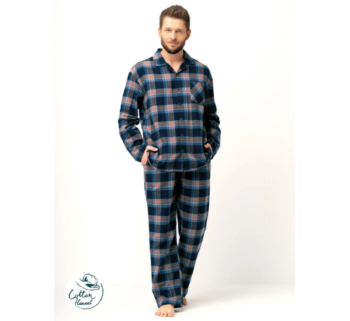 Pyžamo Key MNS 431 B25 dl/r M-2XL rozepínací pánské