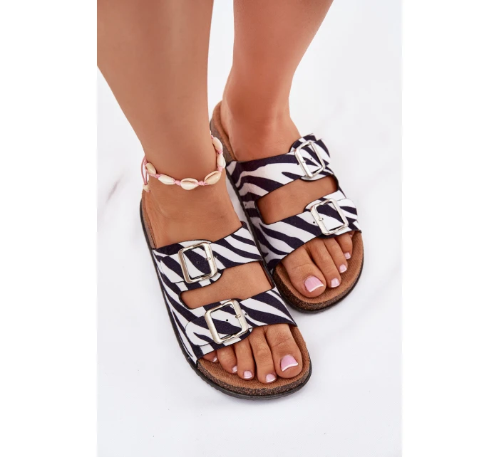 Dámské Pantofle S Přezkami Zebra Oliena Dámské Pantofle S Přezkami Zebra Oliena