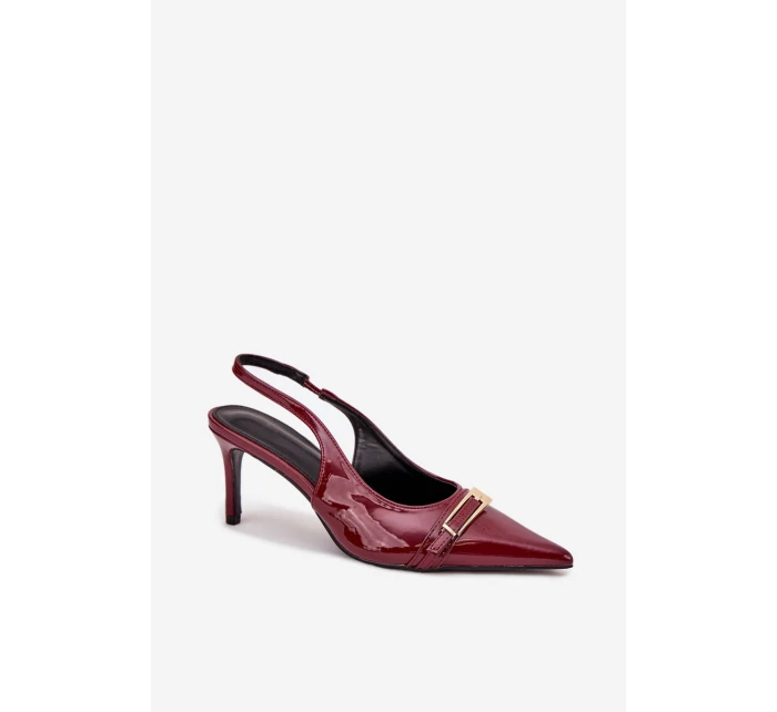 Lodičky Na Jehlovém Podpatku Se Zlatou Bordové model 21704634 - Boto