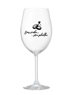 DNES SVATBA, ZÍTRA POHÁDKA - čirá sklenice na víno 350 ml