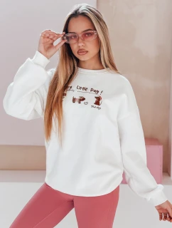 Dámská oversize mikina s jezevčíky JAMNIKOVE bílá FashionStreet BY1498