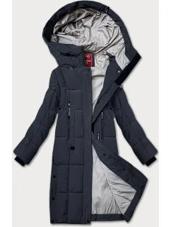 Prošívaná dámská zimní bunda v grafitové barvě LHD (LHD-24572)