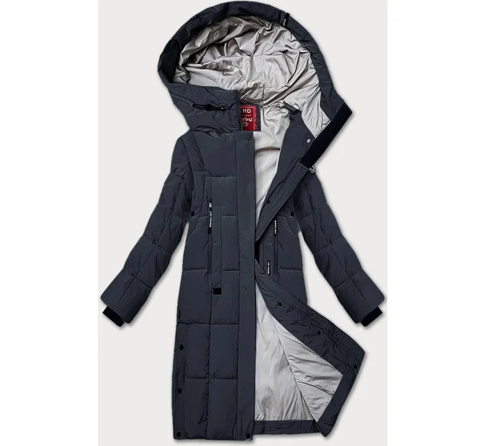 Prošívaná dámská zimní bunda v grafitové barvě LHD (LHD-24572)