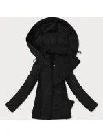 Lehká černá dámská bunda s odepínací kapucí model 21063713 - J.STYLE Lehká černá dámská bunda s odepínací kapucí model 21063713 - J.STYLE
