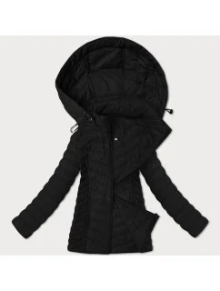 Lehká černá dámská bunda s odepínací kapucí model 21063713 - J.STYLE