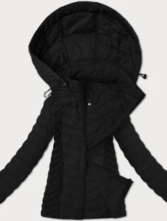 Lehká černá dámská bunda s odepínací kapucí model 21063713 - J.STYLE