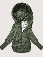 Dámská tenká bunda s pletenými manžetami Goodlookin v barvě khaki (B8575/B6099-11)