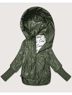 Dámská tenká bunda s pletenými manžetami Goodlookin v barvě khaki (B8575/B6099-11)