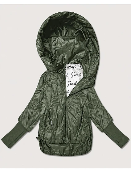 Dámská tenká bunda s pletenými manžetami Goodlookin v barvě khaki (B8575/B6099-11) Dámská tenká bunda s pletenými manžetami Goodlookin v barvě khaki (B8575/B6099-11)