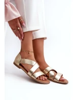 Kožené sandály se šněrováním Zlatá model 21657952 - EVENTO Kožené sandály se šněrováním Zlatá model 21657952 - EVENTO