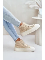 Zateplené Dámské Tenisky S Kožíškem Big Star Béžové model 21675253 - Big Star Shoes Zateplené Dámské Tenisky S Kožíškem Big Star Béžové model 21675253 - Big Star Shoes