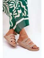 Dámské Pantofle S Pásky A Přezkami Béžové model 21687475 - Boto