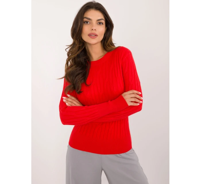 Sweter AT SW czerwony model 20493317 - FPrice Sweter AT SW czerwony model 20493317 - FPrice