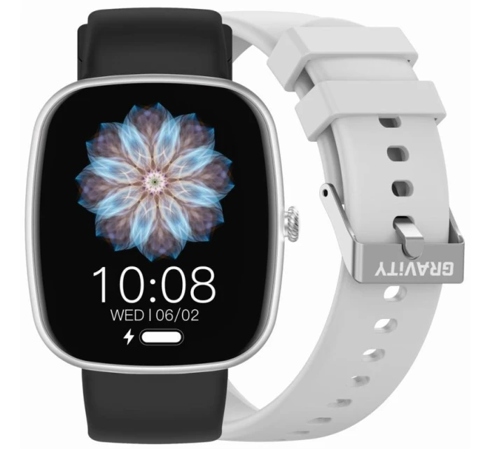 Dámské chytré hodinky GRAVITY GT18-5 Black Silicone Strap + Grey Strap Dámské chytré hodinky GRAVITY GT18-5 Black Silicone Strap + Grey Strap