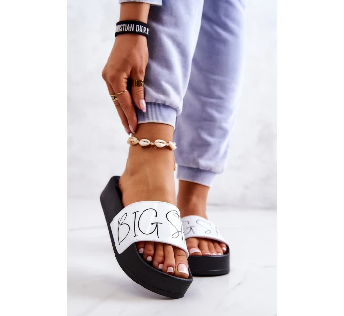 Dámské gumové pantofle Big Star JJ274A275 Černobílé