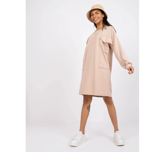 Dámské šaty Dress-EM-SK-717.33X-béžová
