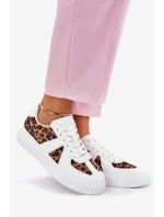 Dámské tenisky s panterím vzorem na platformě – bílé Nativira Dámské tenisky s panterím vzorem na platformě – bílé Nativira
