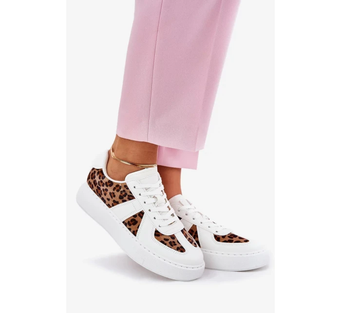 Dámské tenisky s panterím vzorem na platformě – bílé Nativira Dámské tenisky s panterím vzorem na platformě – bílé Nativira