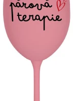 PÁROVÁ TERAPIE - růžová sklenice na víno 350 ml