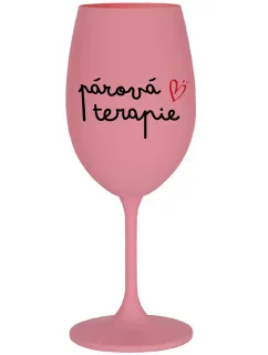 PÁROVÁ TERAPIE - růžová sklenice na víno 350 ml