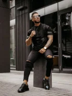 Pánské tričko 286139 černé - Ola Voga