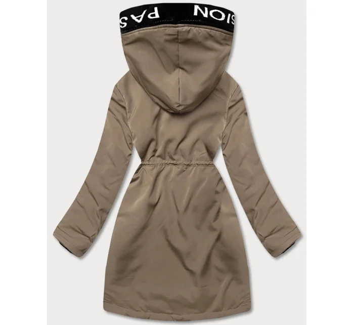 Béžová dámská bunda s kožešinovou podšívkou (B8115-12) Béžová dámská bunda s kožešinovou podšívkou (B8115-12)