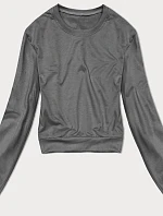 Dámská tenká krátká mikina tmavě šedá (8B938-5)