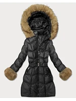 Pikowana kurtka zimowa z paskiem czarna model 22548626 - J.STYLE Pikowana kurtka zimowa z paskiem czarna model 22548626 - J.STYLE