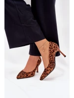 Dámské lodičky s leopardím vzorem Vinceza – hnědé Dámské lodičky s leopardím vzorem Vinceza – hnědé
