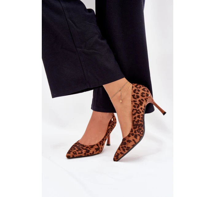 Dámské lodičky s leopardím vzorem Vinceza – hnědé Dámské lodičky s leopardím vzorem Vinceza – hnědé