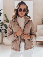 Dámská prošívaná bunda s kapucí ARON camel FashionStreet TY4398