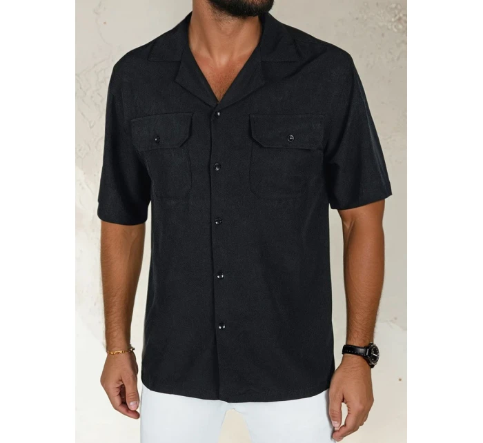 Pánské tričko s krátkým rukávem černé FashionStreet KX1084