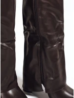 Dámské kozačky s širokým svrškem hnědé FashionStreet ZY1118