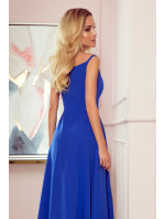 CHIARA Elegantní dámské maxi šaty v chrpové barvě na ramínkách model 8558852 - numoco
