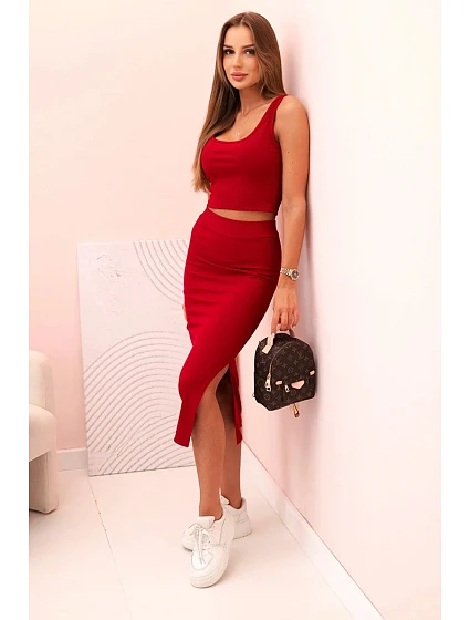 Dámský top a model 22077131 sukně Burgundsko - K-Fashion Dámský top a model 22077131 sukně Burgundsko - K-Fashion