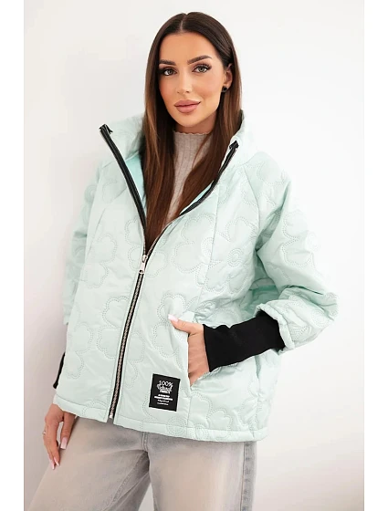 Dámská jarní prošívaná bunda s  a zipem model 22040182 - K-Fashion
